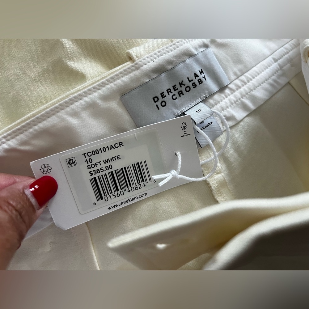 Derek Lam 10 Crosby Robertson Flare Hem Soft White Pants - 10 - Picture 6 of 8